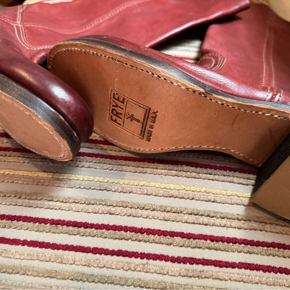 NEW with tags - VINTAGE Frye Burgundy Red Campus Leather Boots - Picture 3 of 16